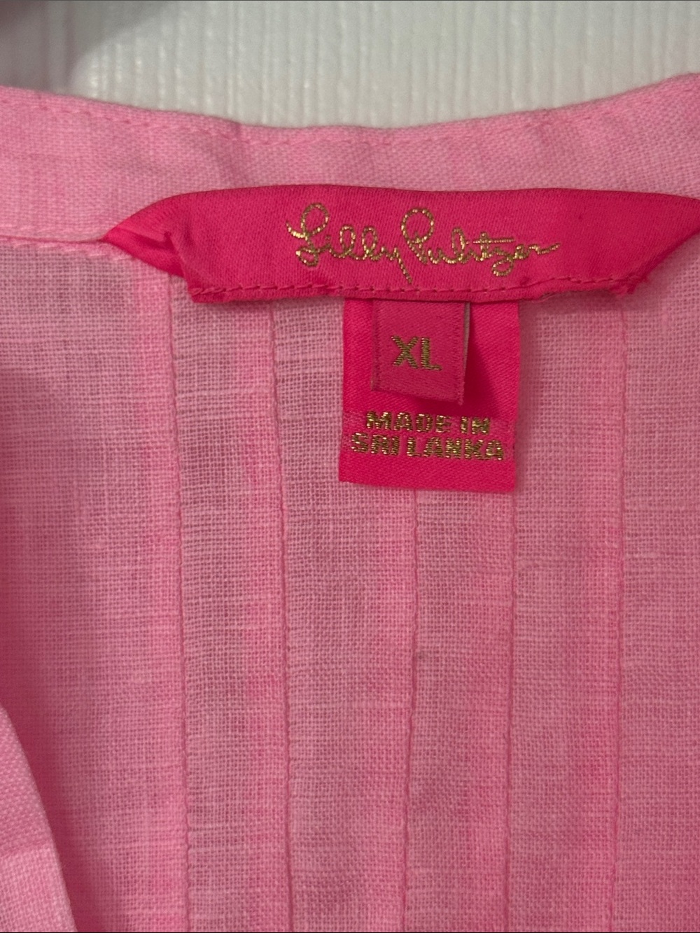 Lilly Pulitzer Pink Women's Pintuck Tunic Top Size XL - Picture 2 of 4